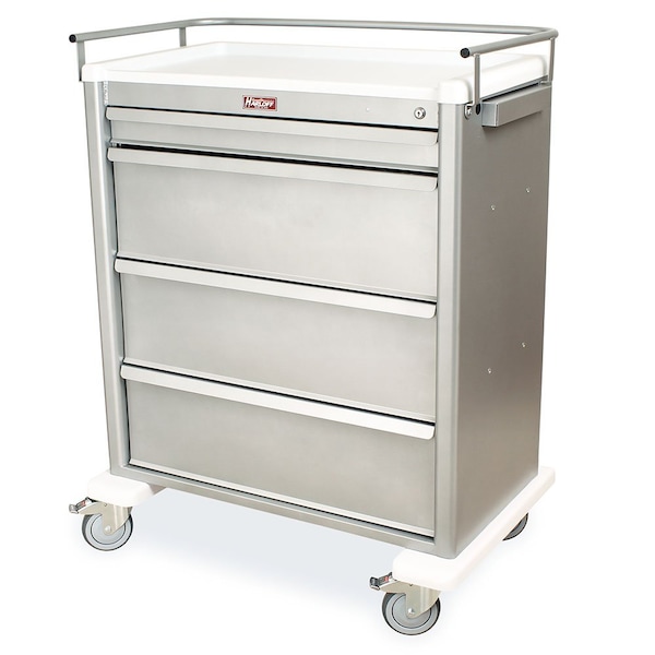 Aluminum Medicine-On-Time Storage Cart, 270 Card Capacity, Wide Width, Key Lock